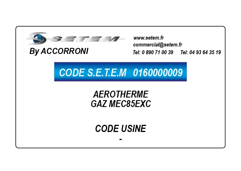 0160000009-AEROTHERME ACCORRONI GAZ MEC85EXC