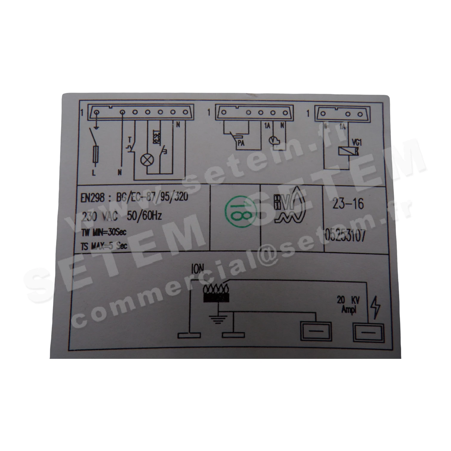 BOITIER DE CONTROLE EN298:BG/EC-87/95/320 6