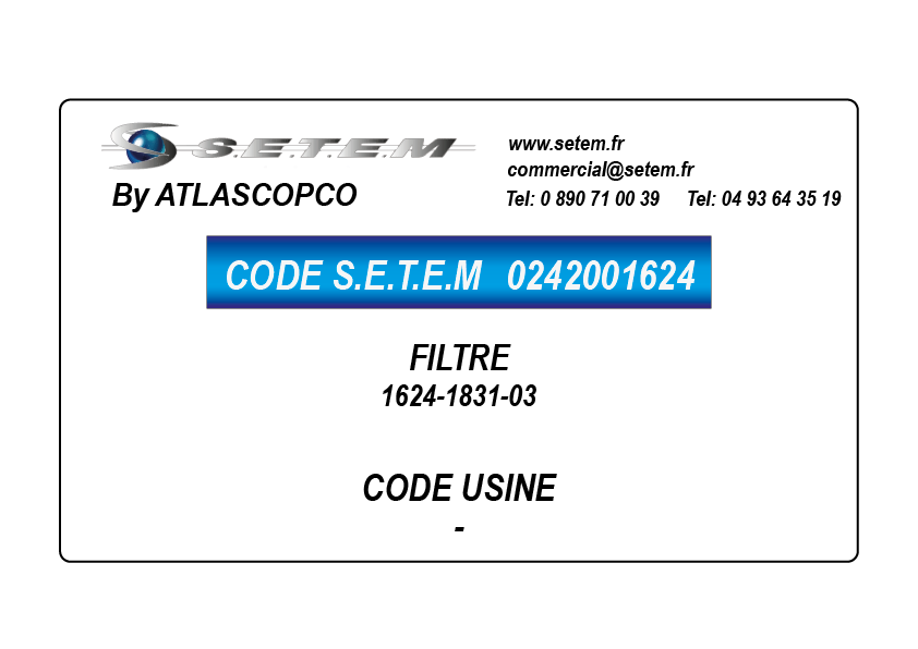 FILTRE 1624-1831-03