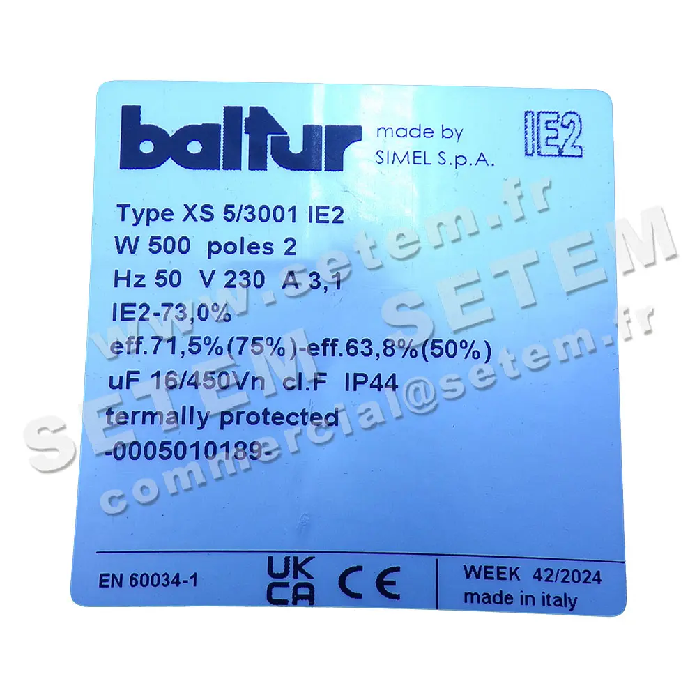 0327503001-VENTILATEUR BALTUR XS 5/3001 IE2 7