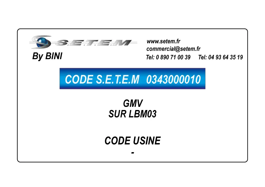 0343000010-GMV BINI SUR LBM03