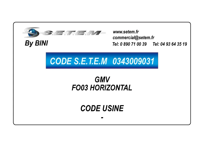 0343009031-GMV BINI SUR FO03 HORIZONTAL