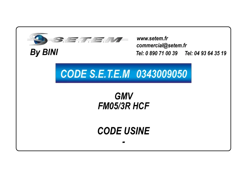 0343009050-GMV BINI SUR FM05/3R HCF