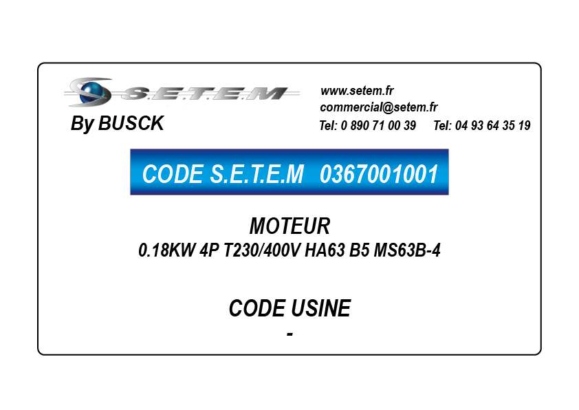 MOTEUR 0.18KW 4P T230/400V HA63 B5 MS63B-4