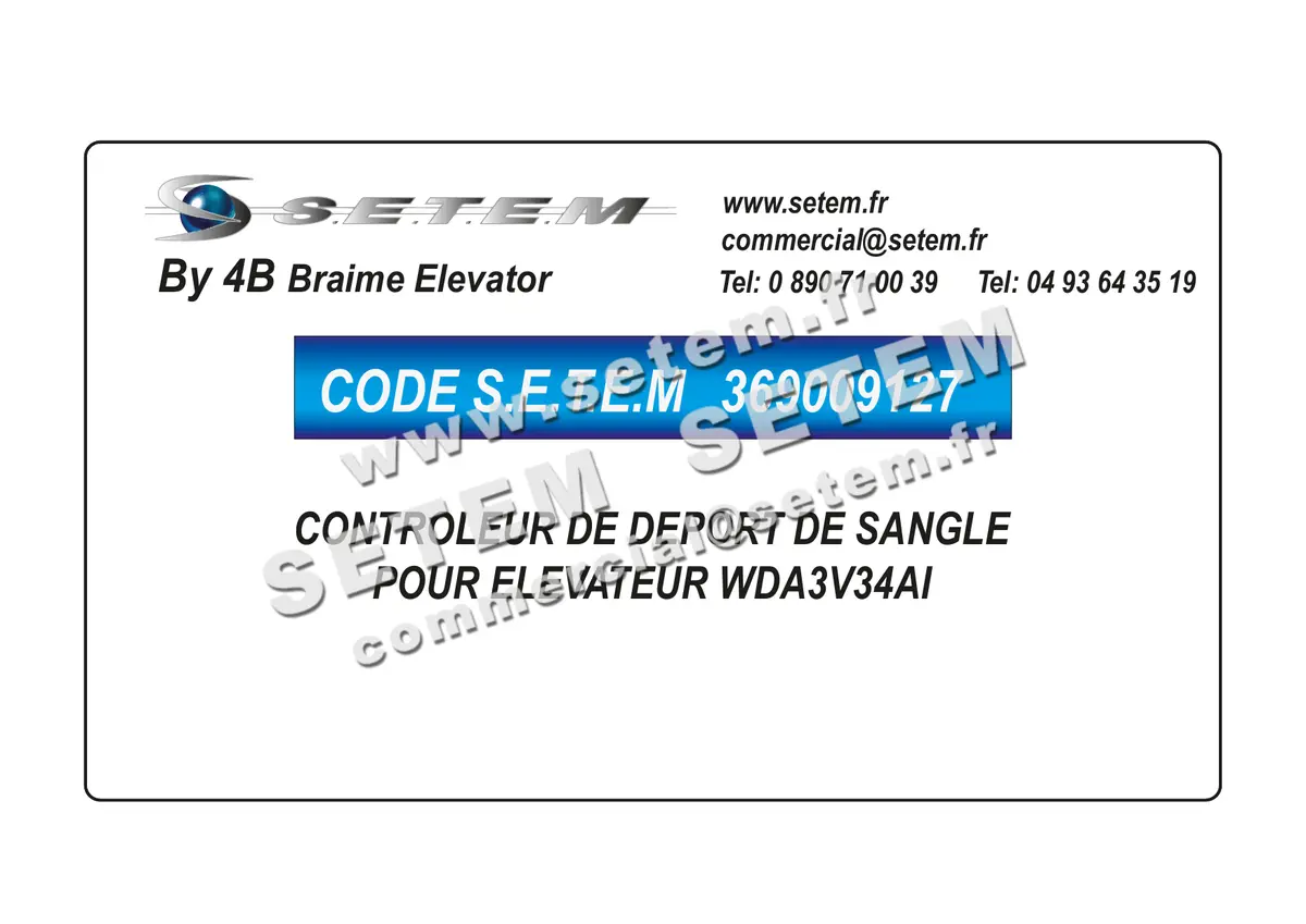 0369009127-CONTROLEUR DE DEPORT DE SANGLE 4B POUR ELEVATEUR WDA3V34AI 2