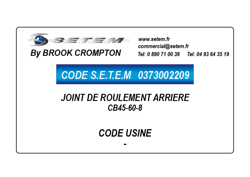 0373002209-JOINT DE ROULEMENT ARRIERE CB45-60-8
