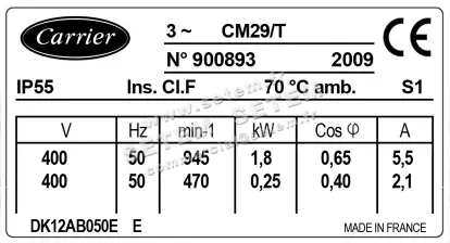 0603000050-MOTEUR CARRIER CM29/T "DK12AB050EE" 2