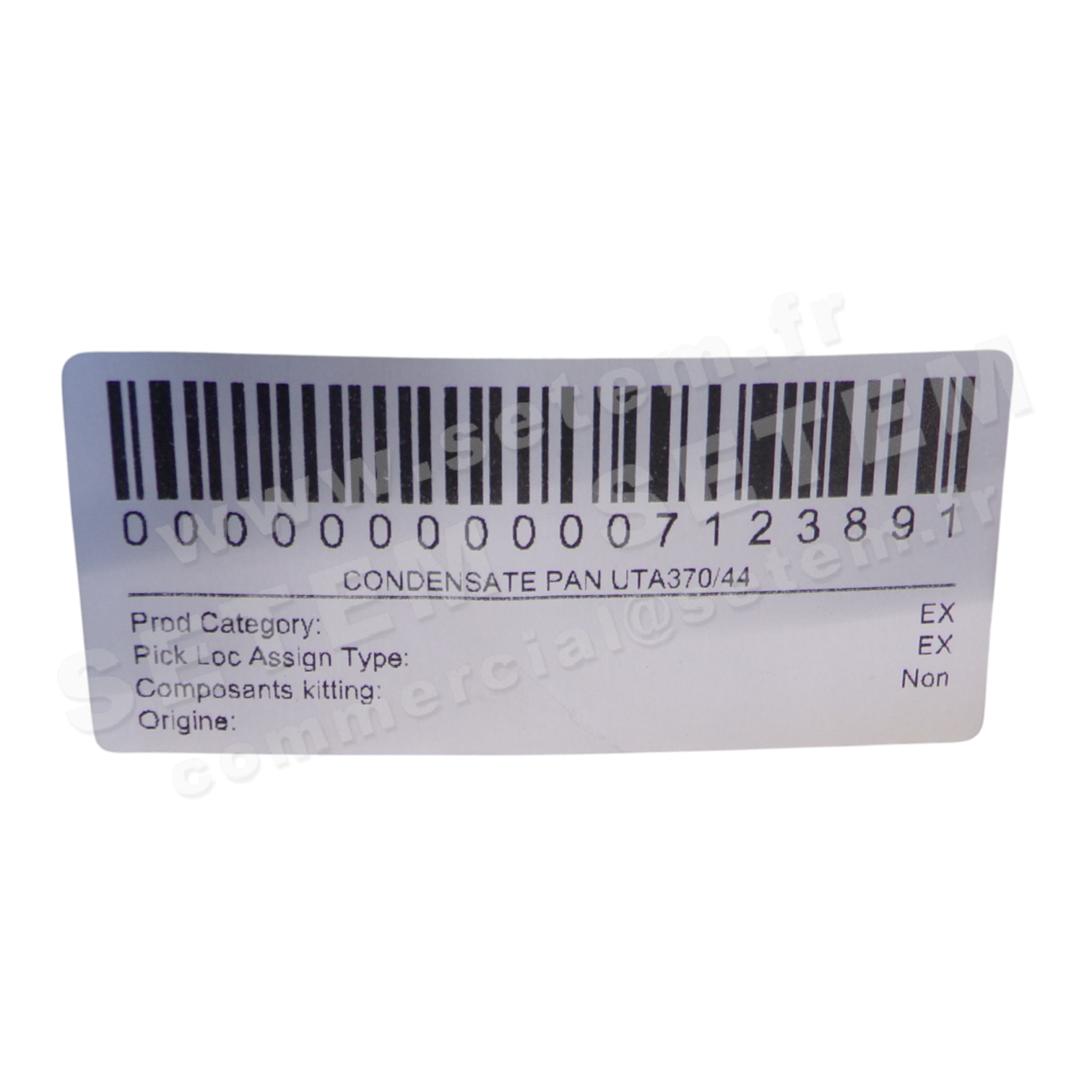 BAC A CONDENSATS SUR UTA370/44 2