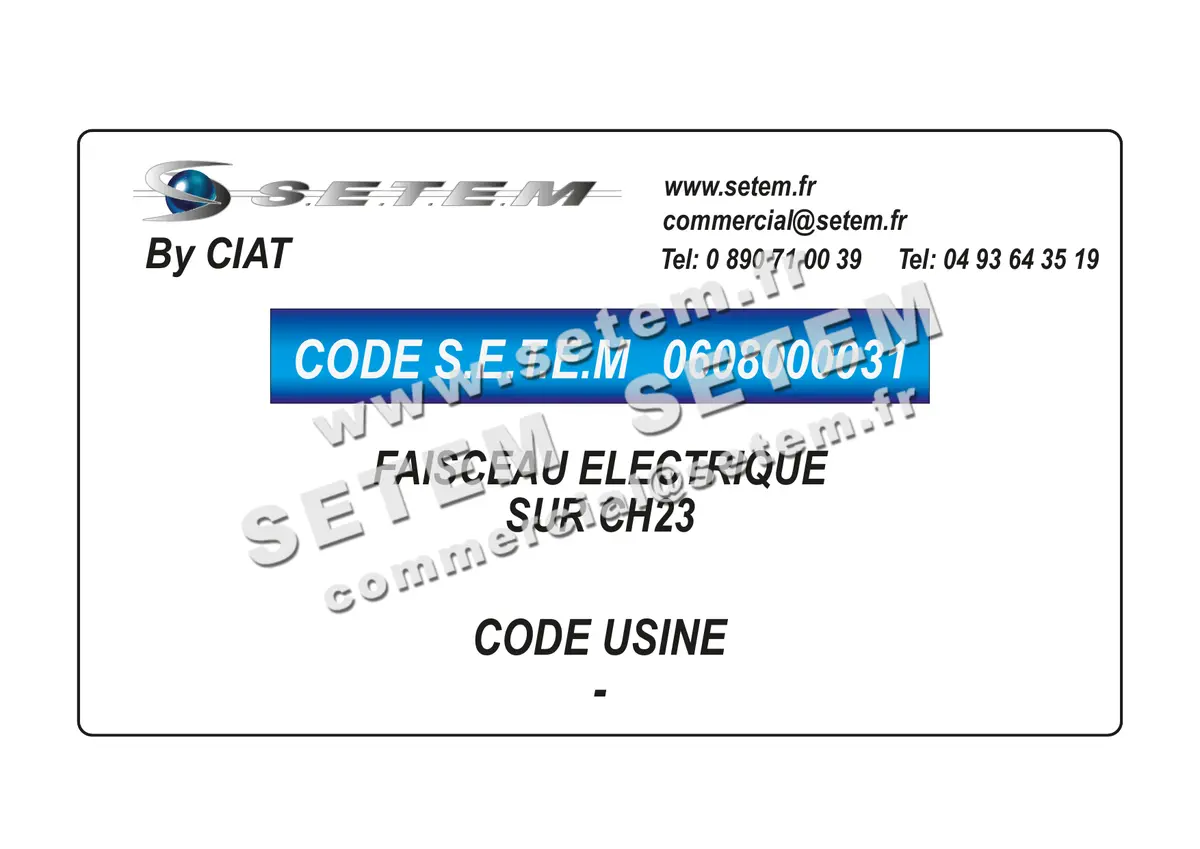 0608000031-FAISCEAU ELECTRIQUE SUR CH23 CIAT