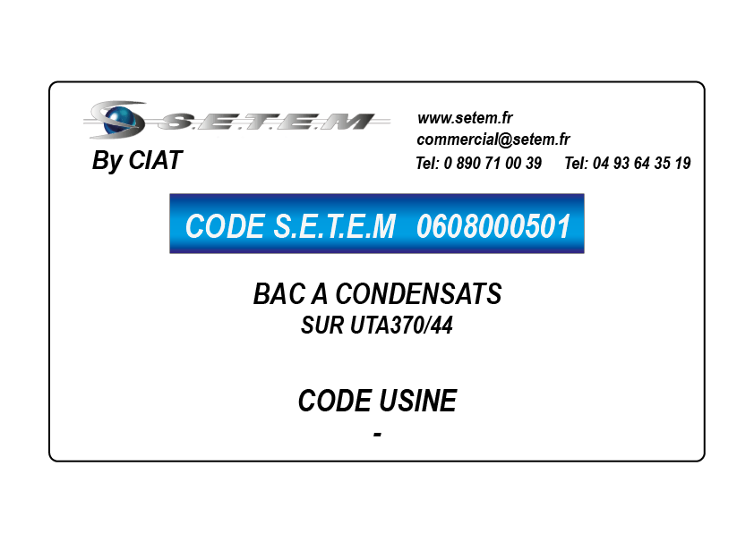 BAC A CONDENSATS SUR UTA370/44