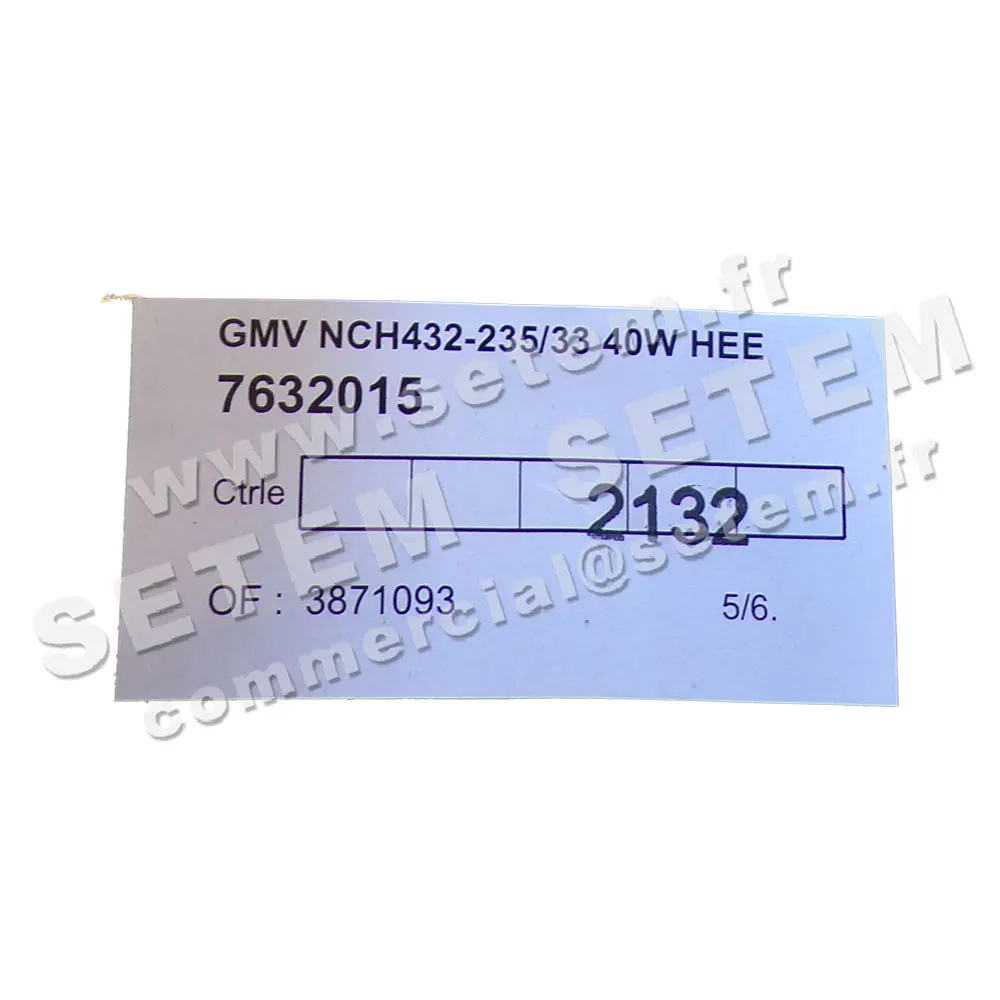 0608002015-GMV CIAT NCH432-235/33 40W HEE P35810P0195 *7632015* 7