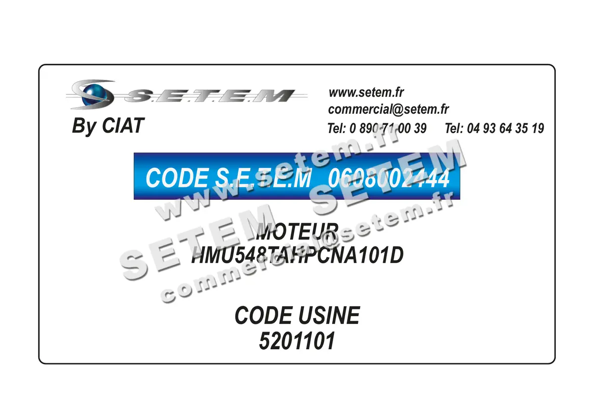 0608002444-MOTEUR CIAT HMU548TAHPCNA101D *5201101*