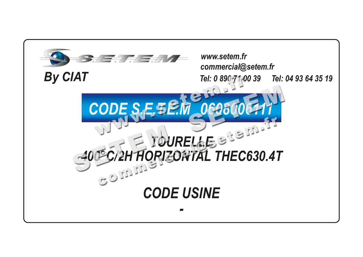 0608006111-TOURELLE CIAT 400°C/2H HORIZONTAL THEC630.4T 4