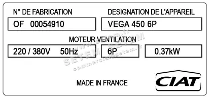 0608006123-TOURELLE CIAT 400°C/2H HORIZONTAL THEC450.6T 2