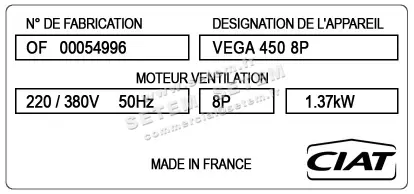 0608006140-TOURELLE CIAT 400°C/2H HORIZONTAL THEC450.8T 2