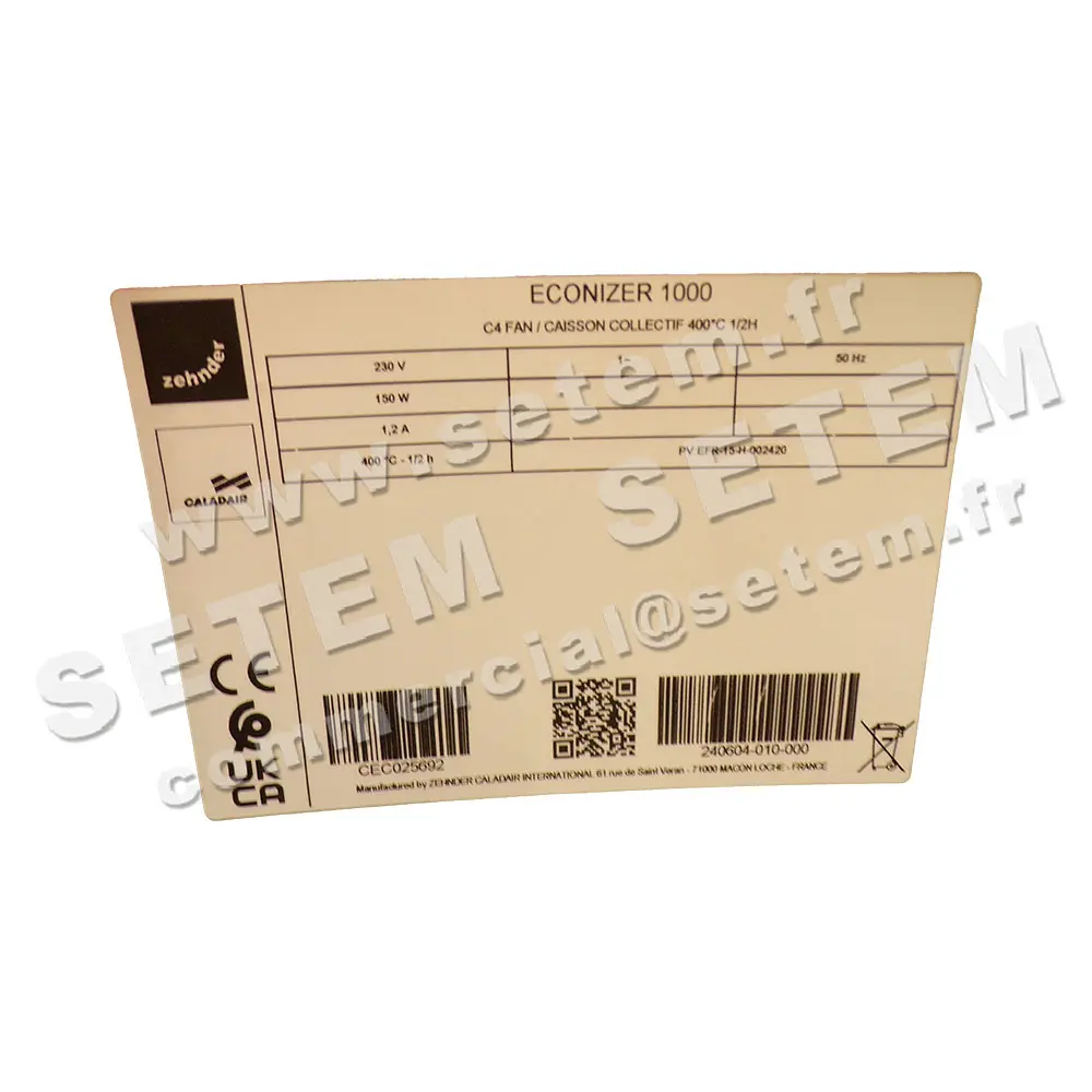 0681005600-CAISSON COLLECTIF CALADAIR 400°C 1/2H ECONIZER 1000 7