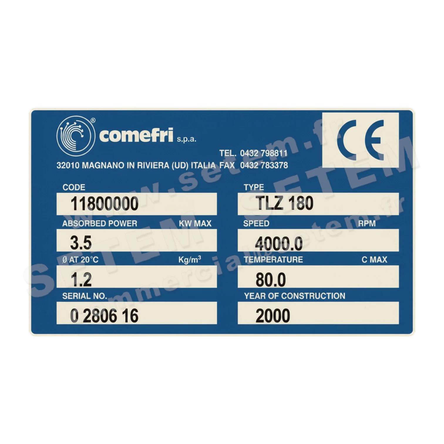 0695500150-VENTILATEUR COMEFRI TLZ180 *11800000*