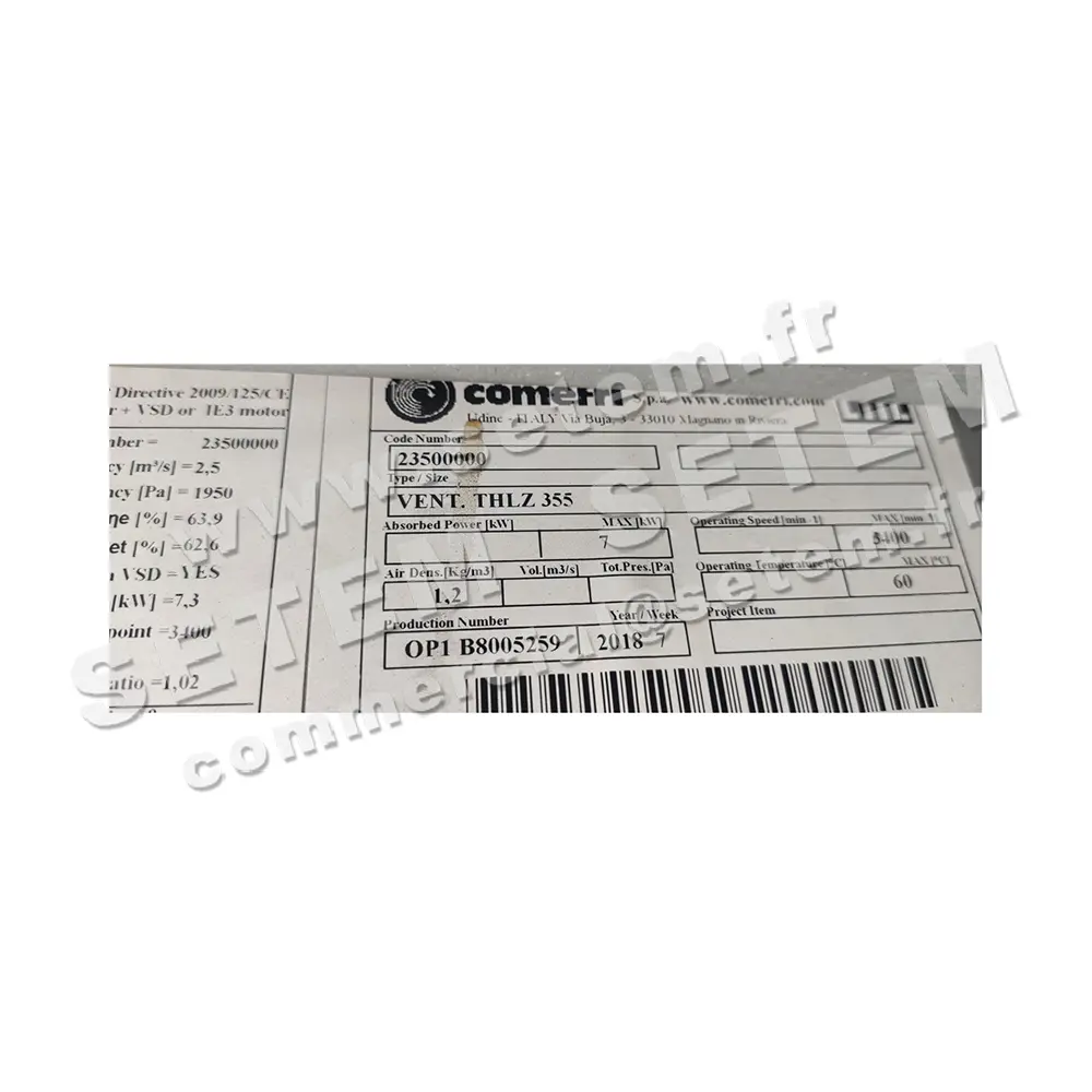 0695500255-VENTILATEUR COMEFRI THLZ355 *23500000*