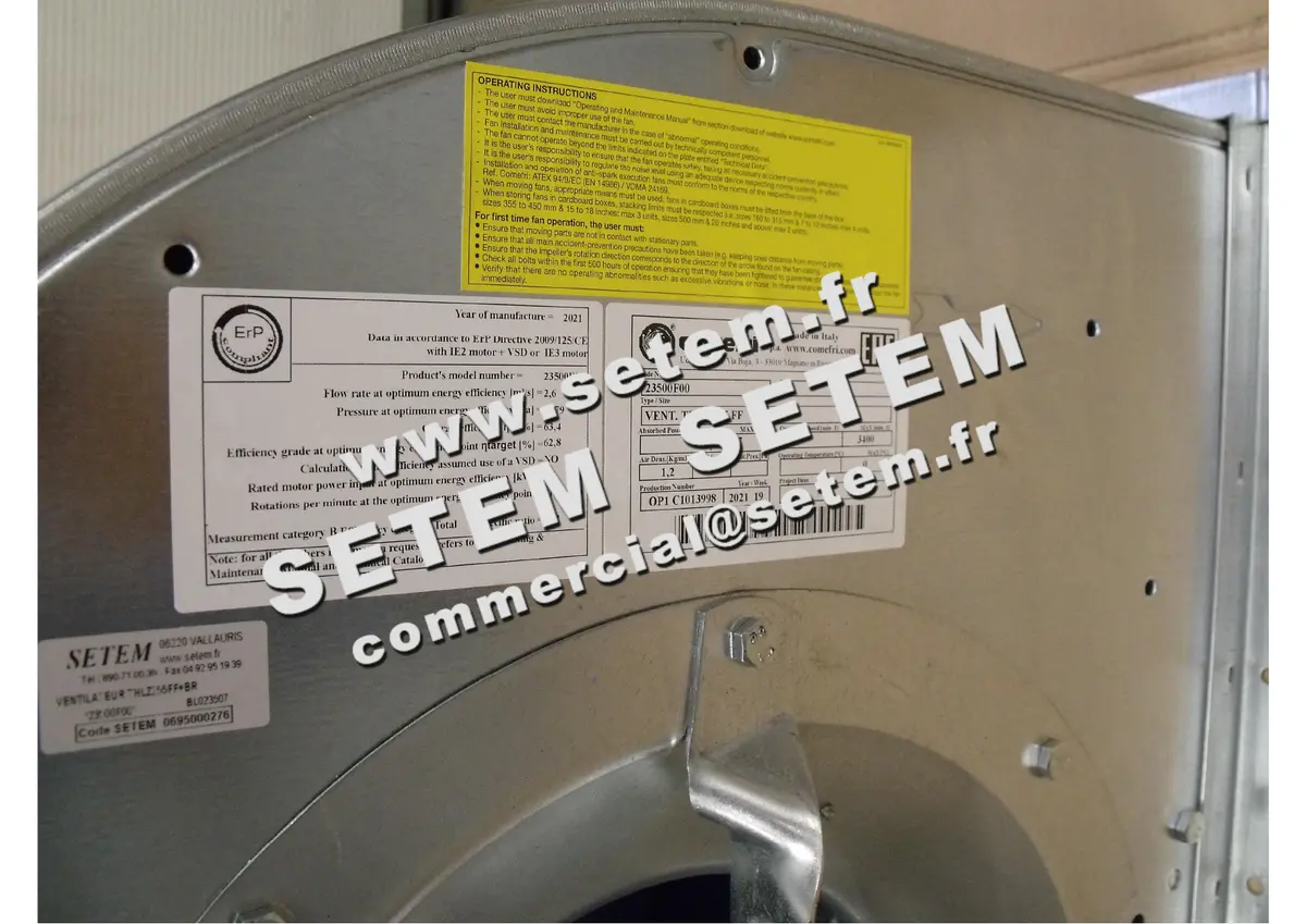 0695500277-VENTILATEUR COMEFRI THLZ355FF +BR *23500F00* 2