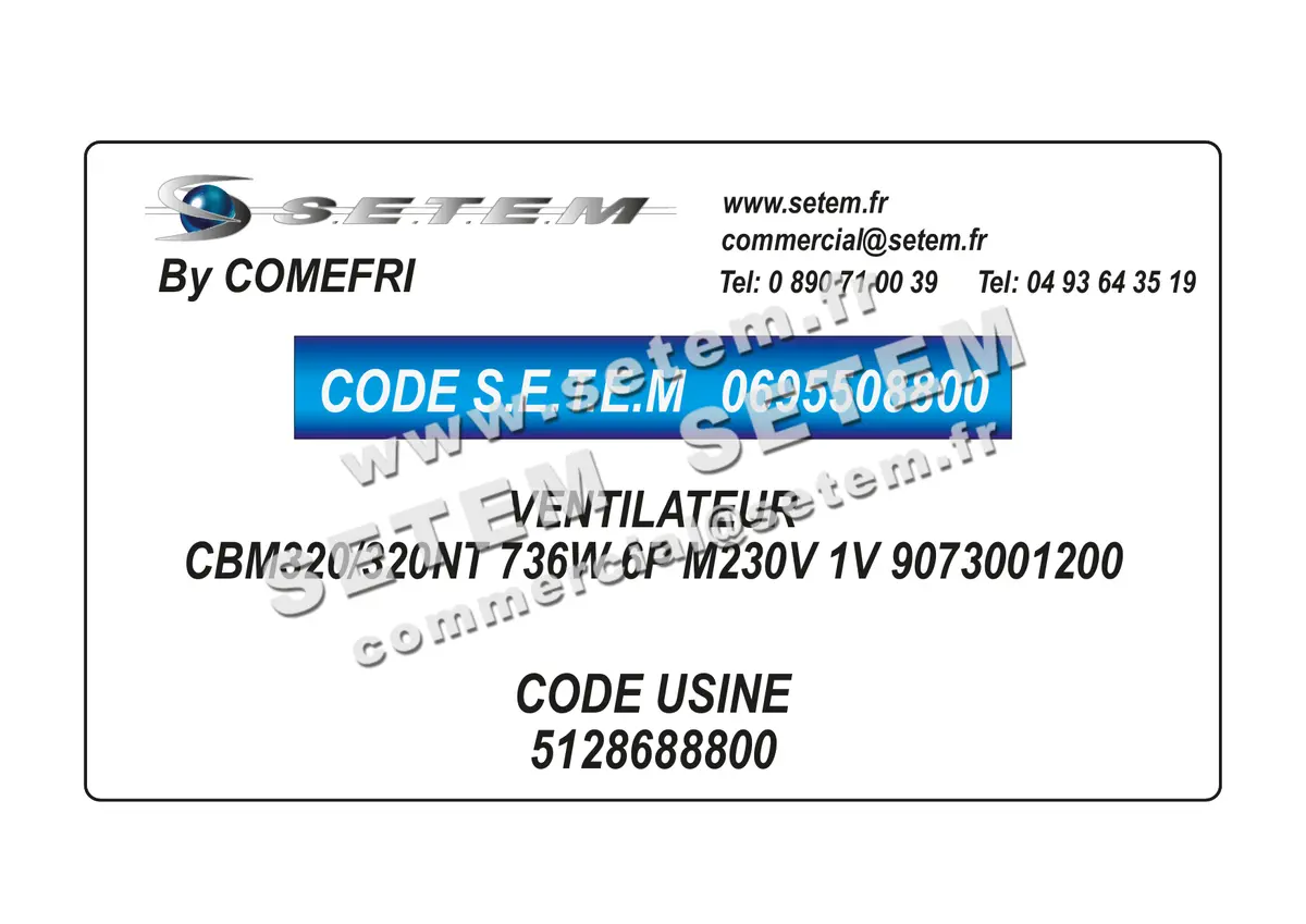 0695508800-VENTILATEUR COMEFRI CBM320/320NT 736W 6P M230V 1V 9073001200 *5128688800*