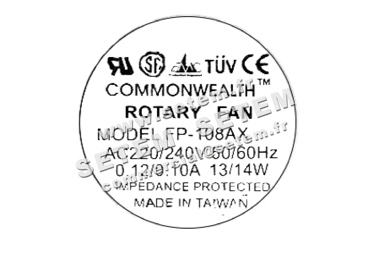 0698001001-VENTILATEUR COMMONWEAL FP.108AX