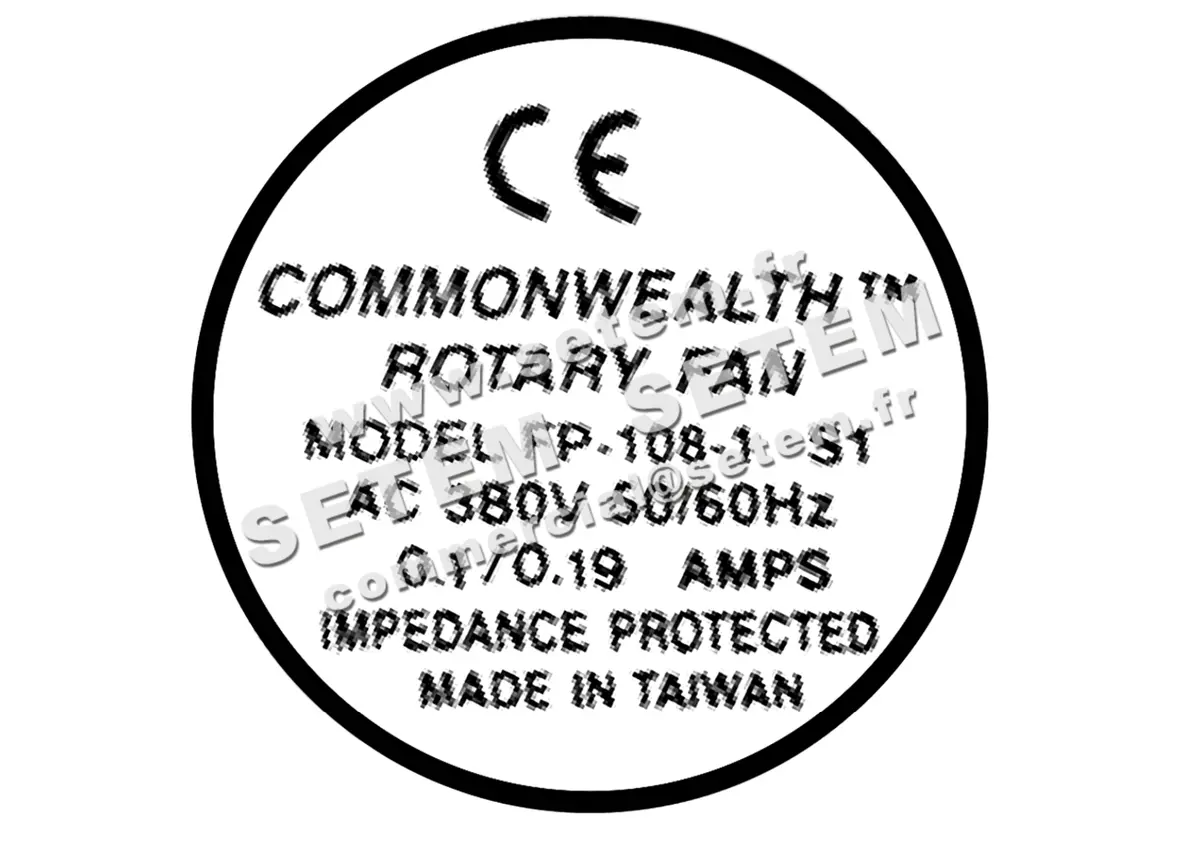 0698001123-VENTILATEUR COMMONWEAL FP-108-1S1 380VAC