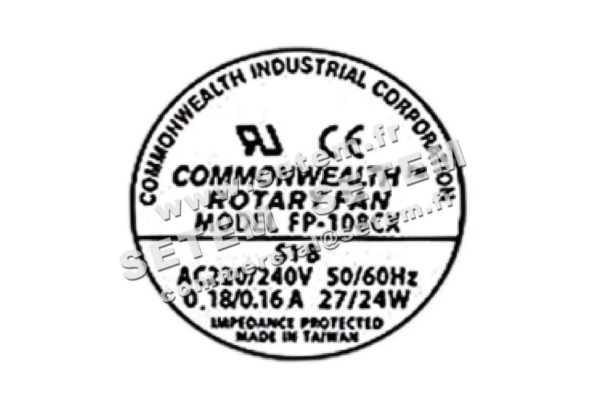 0698001999-VENTILATEUR COMMONWEAL FP.108CX.S1.B M230V 2