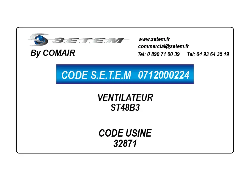 0712000224-VENTILATEUR COMAIR ST48B3 *32871*