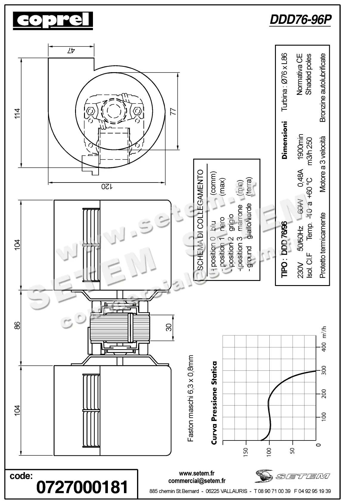0727000181-VENTILATEUR COPREL DDD76/96 P35 3V 2