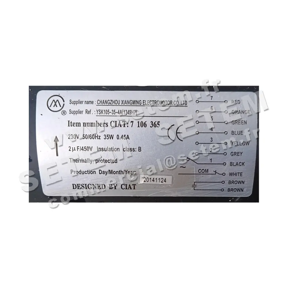 0738500001-MOTEUR CHANGZHOU YSK105-35-4A "7106365"