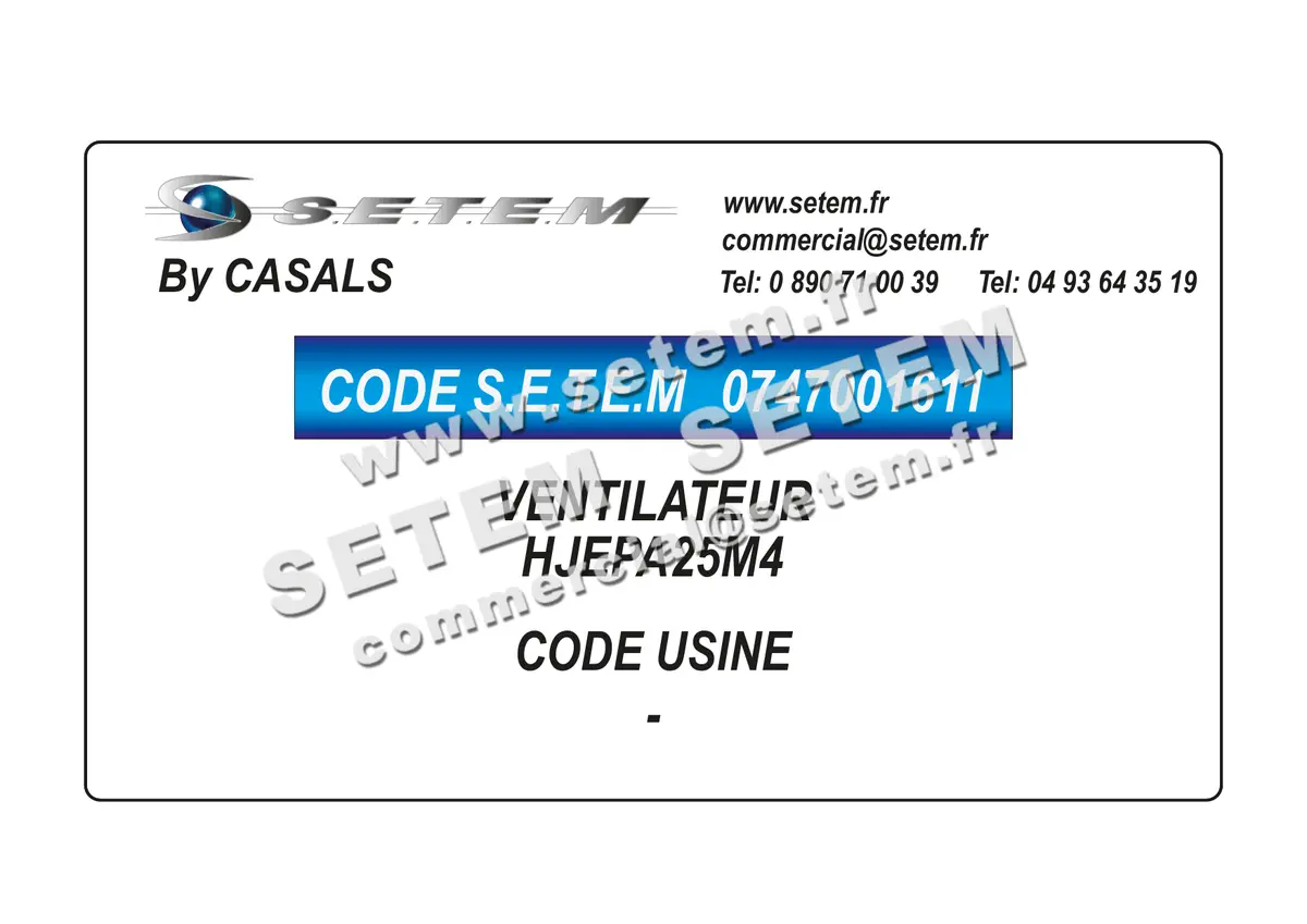 0747001611-VENTILATEUR CASALS HJEPA25M4