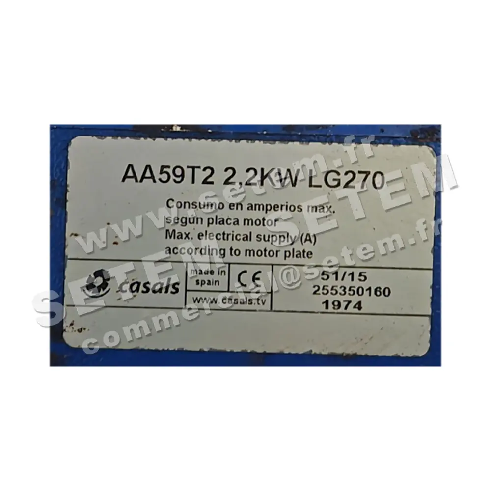 0747001793-VENTILATEUR CASALS AA59T2 2.20KW 2P T230/400V *255350160*