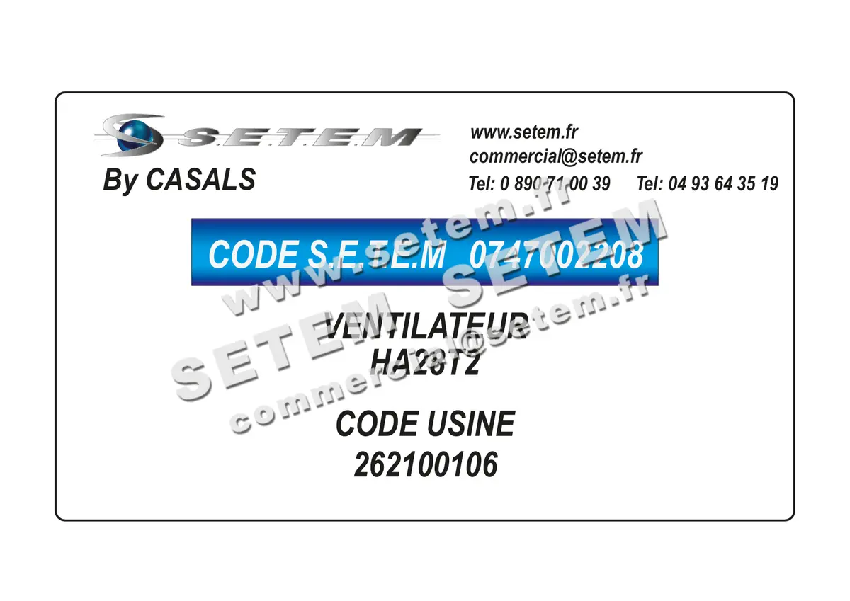 0747002208-VENTILATEUR CASALS HA28T2 *262100106*