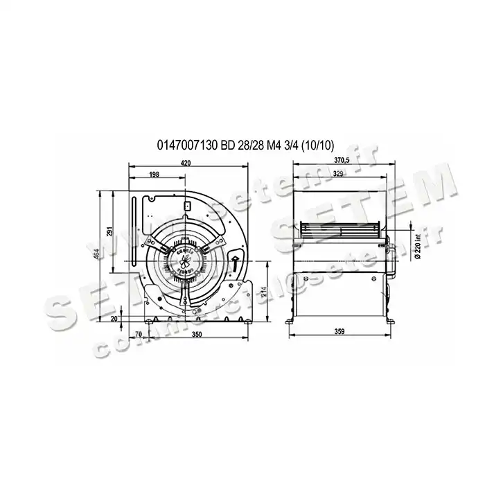 0747007130-VENTILATEUR CASALS BD28/28M4 550W 4P M230V 1V +PI *251320160* 4