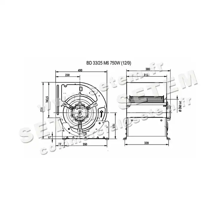 0747007133-VENTILATEUR CASALS BD33/25M6 750W 6P M230V 1V +PI *251600162* 4