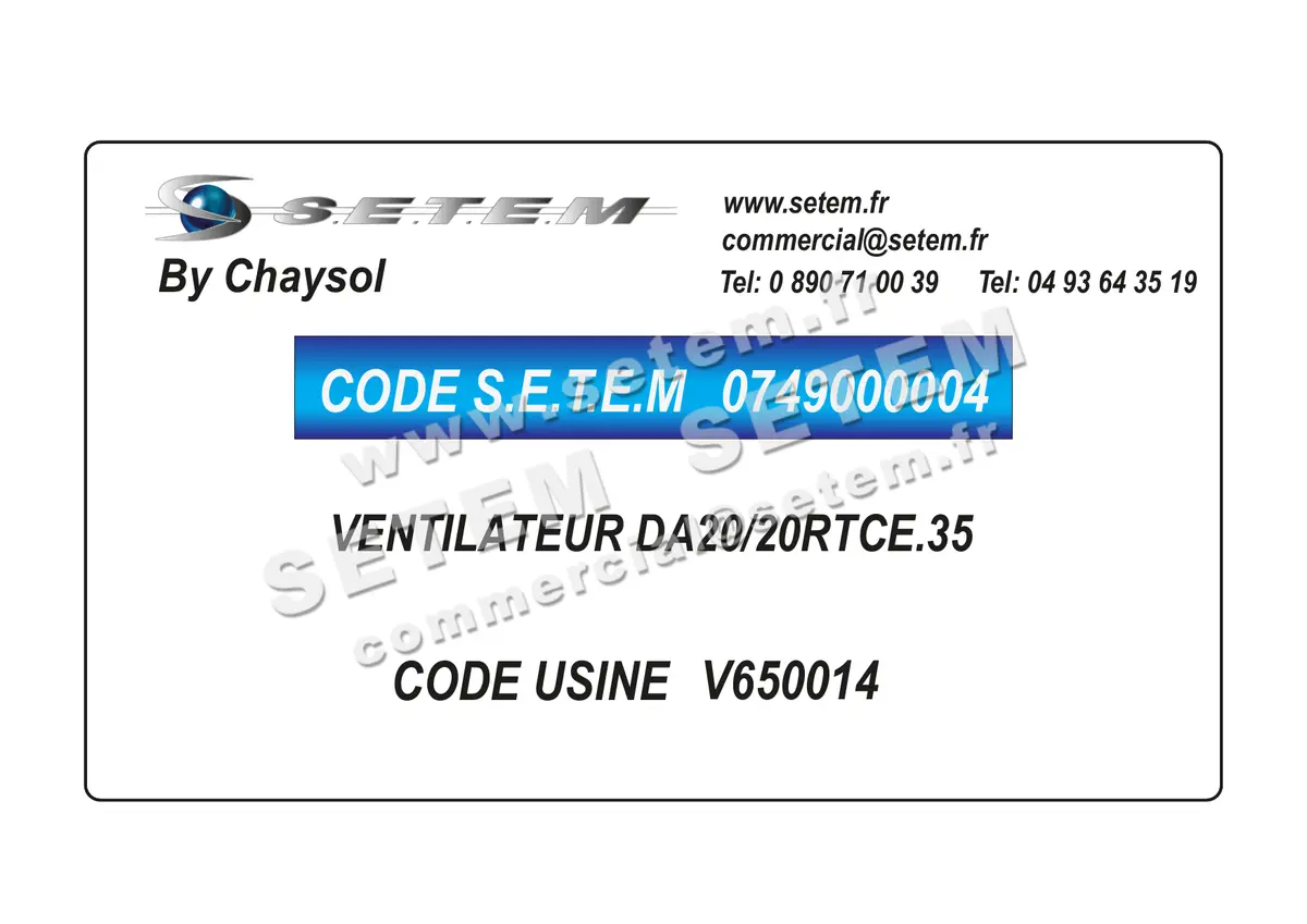0749000004-VENTILATEUR CHAYSOL DA20/20RTCE.35 *V650014*