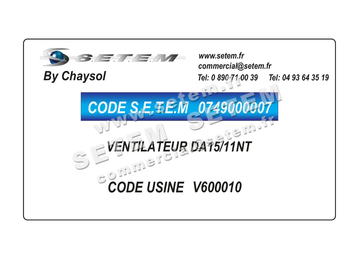 0749000007-VENTILATEUR CHAYSOL DA15/11NT *V600010*