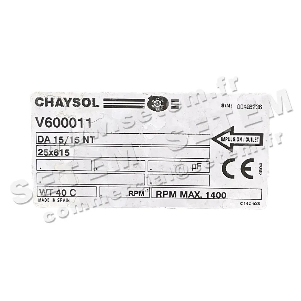 0749000008-VENTILATEUR CHAYSOL DA15/15NT *V600011* 2