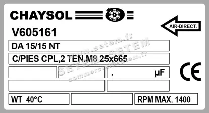 0749000011-VENTILATEUR CHAYSOL DA15/15NT+PI *V605161* 2
