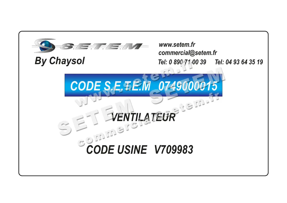 0749000015-VENTILATEUR CHAYSOL *V709983*