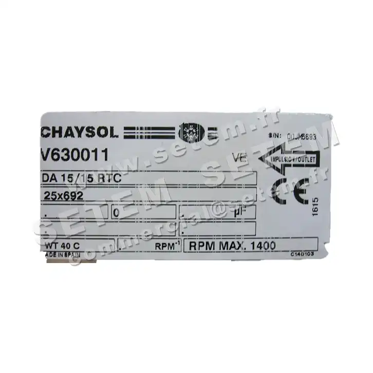 0749000058-VENTILATEUR CHAYSOL DA15/15RTC *V630011* 2