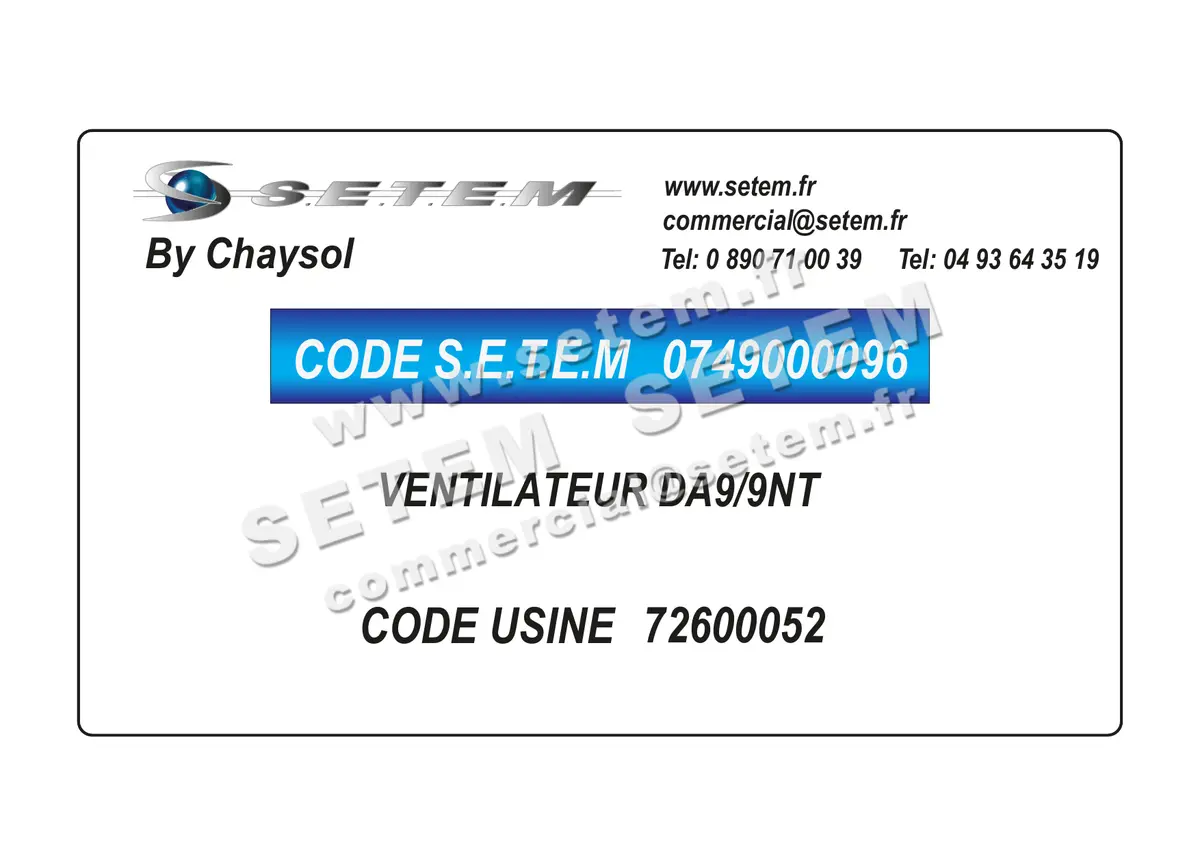 0749000096-VENTILATEUR CHAYSOL DA9/9NT *72600052*