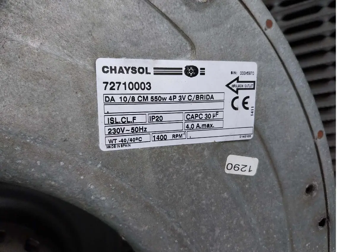 0749001999-VENTILATEUR CHAYSOL DA10/8CM 550W 4P M230V 3V YDK240.6 +BR *72710003* 2