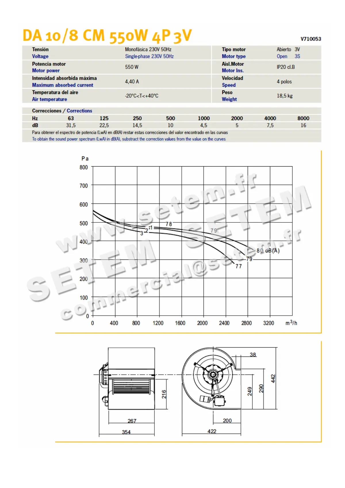 0749002050-VENTILATEUR CHAYSOL DA10/8CM 550W 4P M230V 3V MAB/4.580R1.3V *V710053*