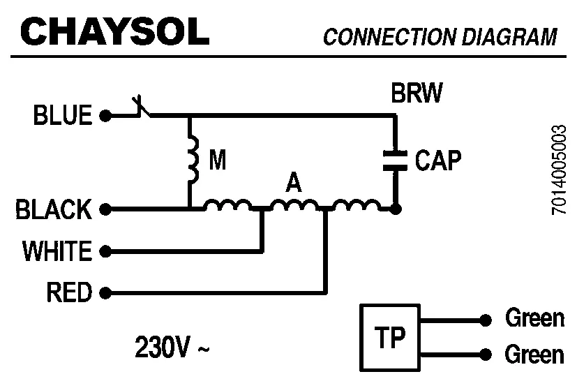 0749002053-VENTILATEUR CHAYSOL DA10/10CM 245W 6P M230V 3V *V710060* 3