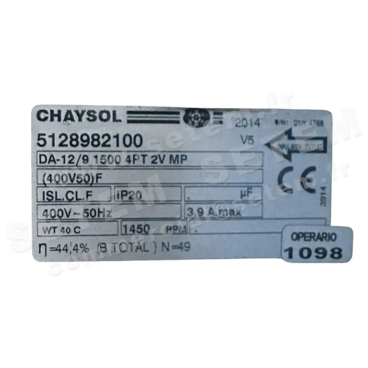 0749003232-VENTILATEUR CHAYSOL DA-12/9 1500W 4PT400V 2V *5128982100*