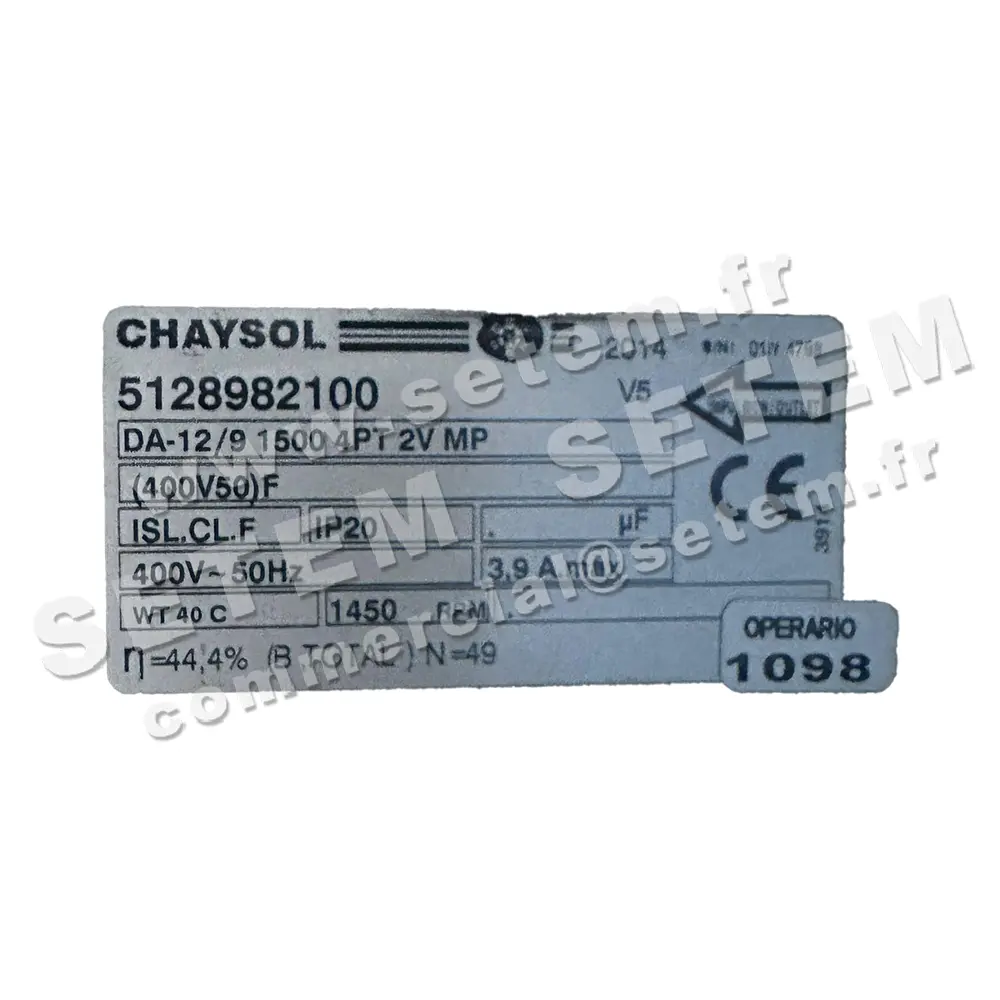 0749003232-VENTILATEUR CHAYSOL DA-12/9 1500W 4PT400V 2V *5128982100* 3