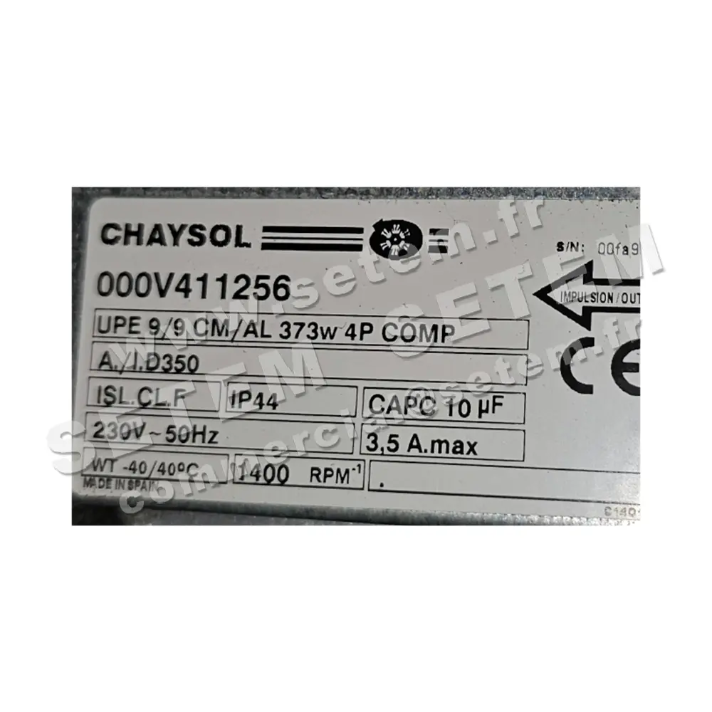 0749005632-CAISSON CHAYSOL UPE9/9CM/AL 373W 4P M230V COMP *000V411256* 3