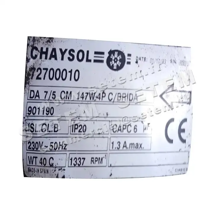 0749007270-VENTILATEUR CHAYSOL DA7/5 147W 4P M230V 1V *72700010*
