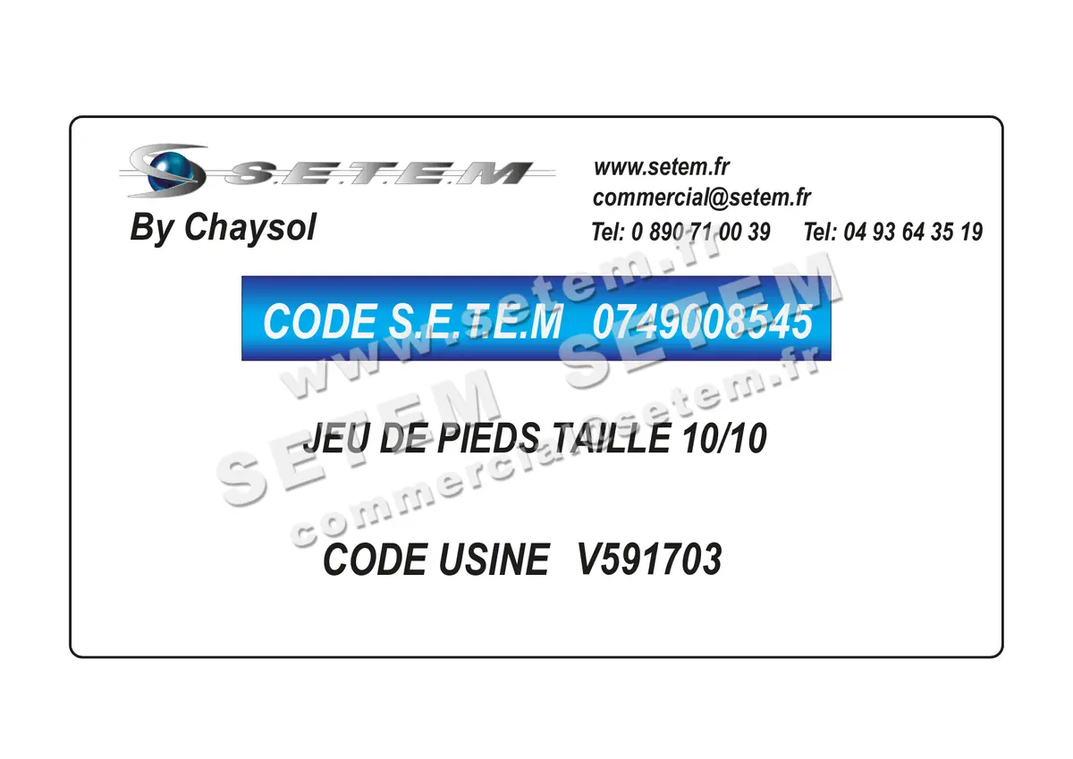 0749008545-JEU DE PIEDS TAILLE 10/10 CHAYSOL V591703 4